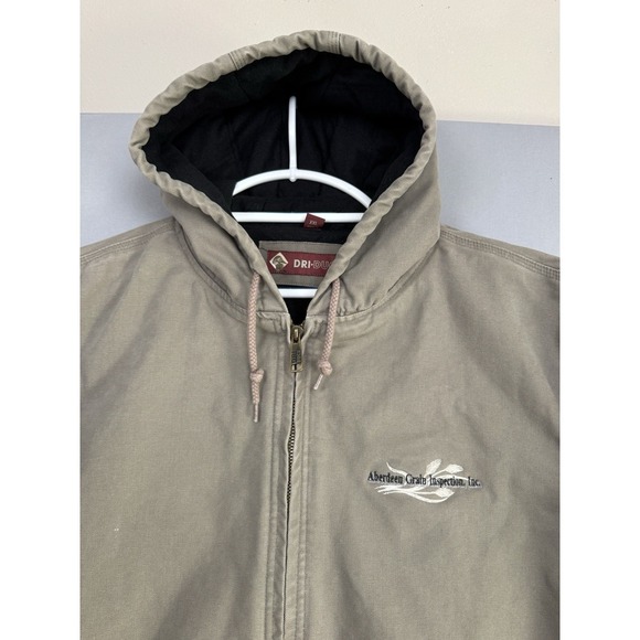 Dri Duck Canvas Work Coat Mens 2XL XXL Hooded Insulated Chore Jacket Work Logo - Picture 5 of 10